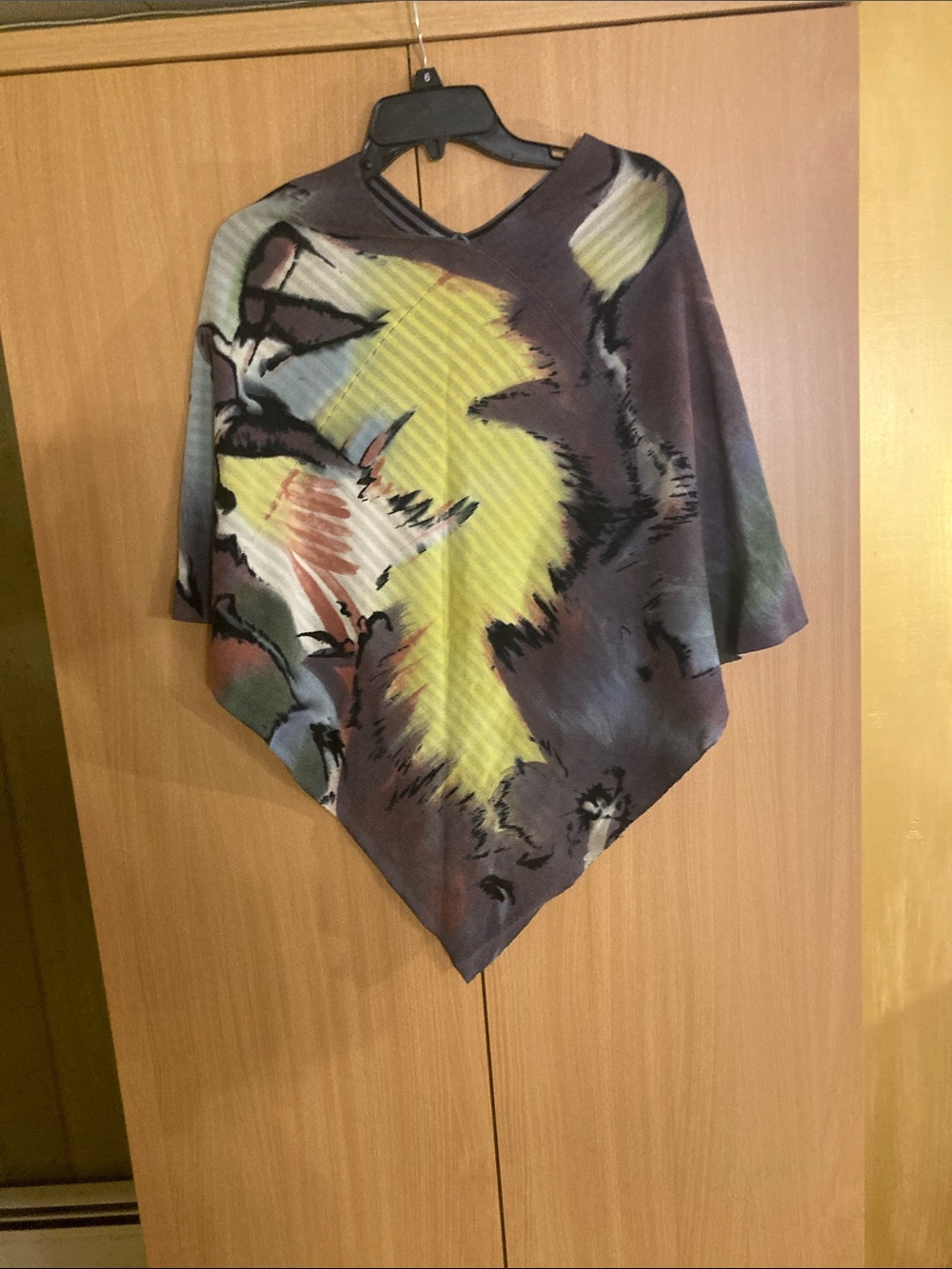 Adore Abstract Print Poncho Sweater Tunic Top